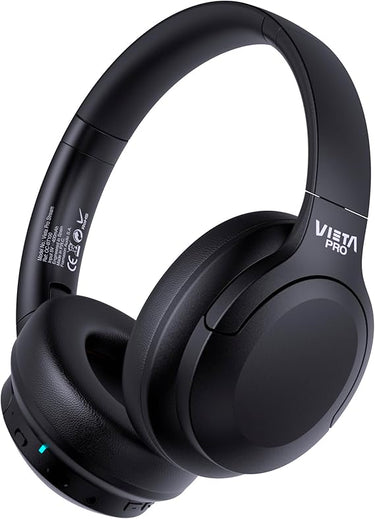 Vieta Pro Auricular Diadema Stream, Bluetooth 5.4, Dual Pairing, Modo de Juego, Micrófono Integrado y en Cable, USB-C. Batería 50 H. Color Negro